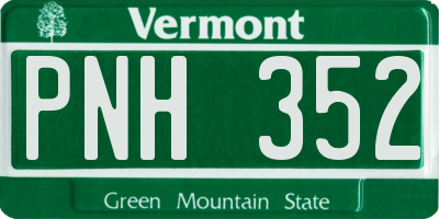 VT license plate PNH352