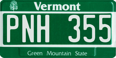 VT license plate PNH355