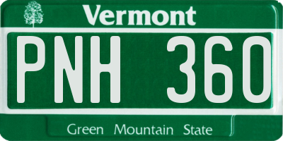 VT license plate PNH360