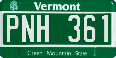 VT license plate PNH361