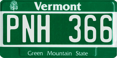 VT license plate PNH366