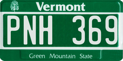 VT license plate PNH369