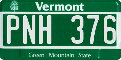 VT license plate PNH376