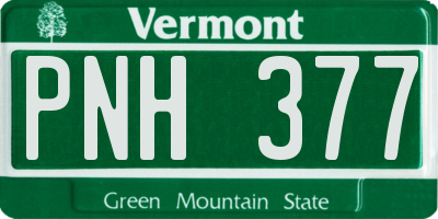 VT license plate PNH377