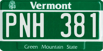 VT license plate PNH381
