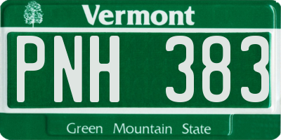 VT license plate PNH383