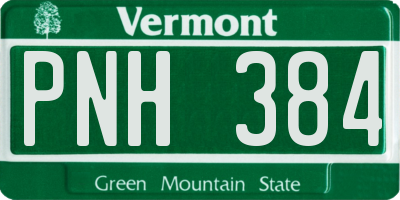 VT license plate PNH384
