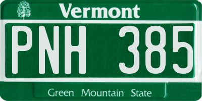 VT license plate PNH385