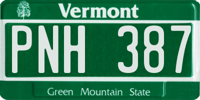VT license plate PNH387