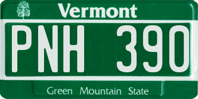 VT license plate PNH390