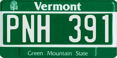 VT license plate PNH391