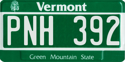 VT license plate PNH392