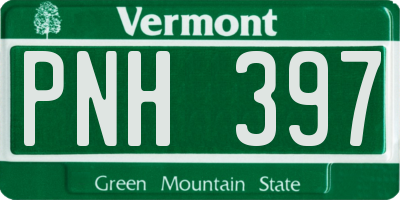 VT license plate PNH397