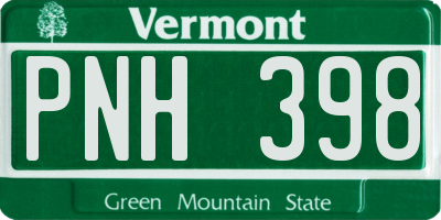 VT license plate PNH398