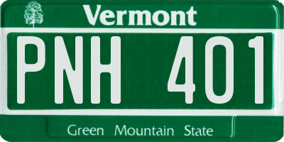 VT license plate PNH401