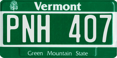 VT license plate PNH407