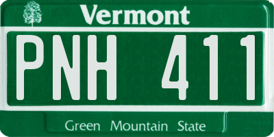 VT license plate PNH411