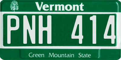 VT license plate PNH414