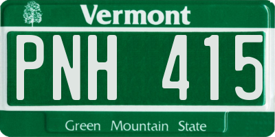 VT license plate PNH415