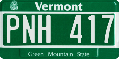 VT license plate PNH417