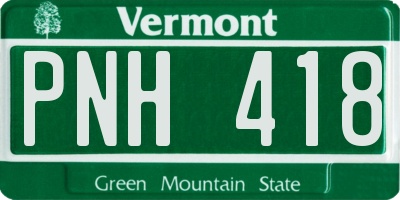 VT license plate PNH418