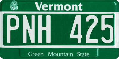 VT license plate PNH425