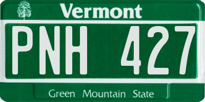 VT license plate PNH427