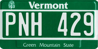 VT license plate PNH429