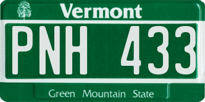 VT license plate PNH433