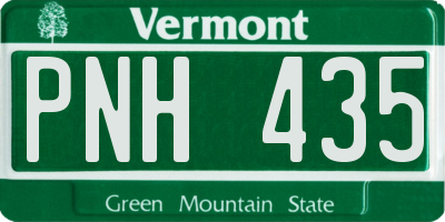 VT license plate PNH435