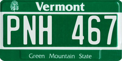 VT license plate PNH467