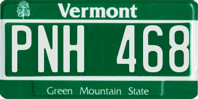 VT license plate PNH468