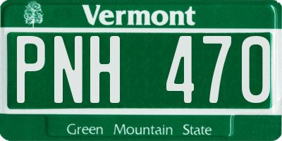 VT license plate PNH470