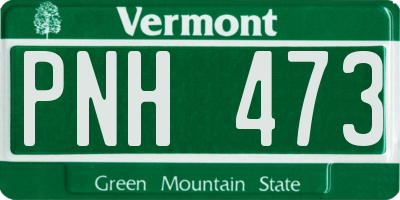 VT license plate PNH473