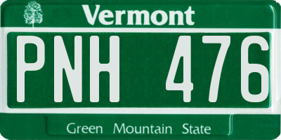 VT license plate PNH476