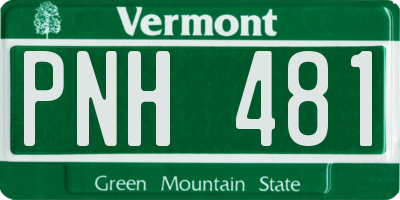 VT license plate PNH481