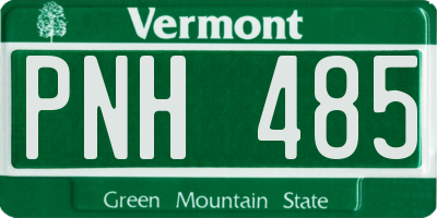 VT license plate PNH485