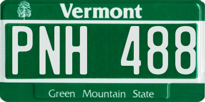 VT license plate PNH488
