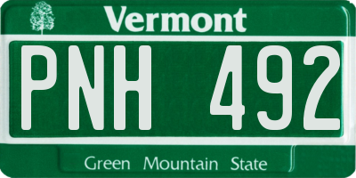 VT license plate PNH492