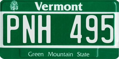 VT license plate PNH495