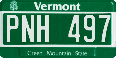 VT license plate PNH497