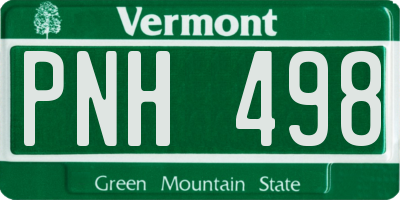 VT license plate PNH498