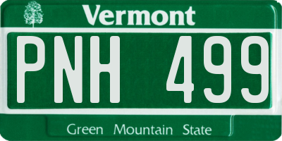 VT license plate PNH499