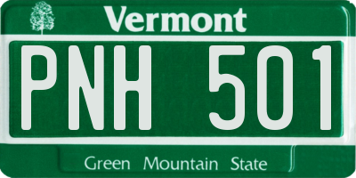 VT license plate PNH501