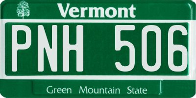 VT license plate PNH506