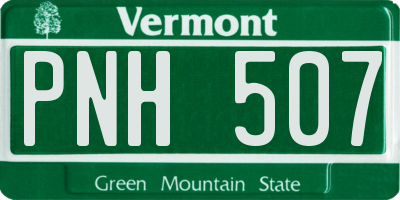 VT license plate PNH507