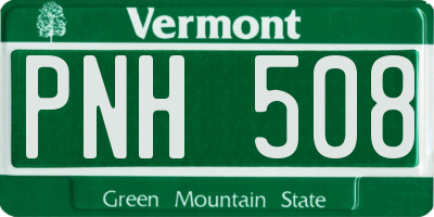 VT license plate PNH508