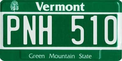 VT license plate PNH510