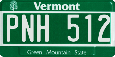 VT license plate PNH512