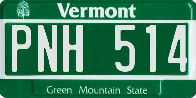 VT license plate PNH514